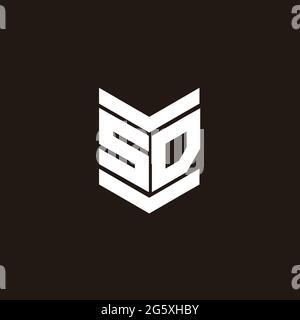 Logo Alphabet Monogramm mit Emblem Stil isoliert auf schwarzem Hintergrund Stock Vektor