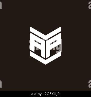Logo Alphabet Monogramm mit Emblem Stil isoliert auf schwarzem Hintergrund Stock Vektor