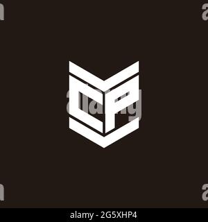 Logo Alphabet Monogramm mit Emblem Stil isoliert auf schwarzem Hintergrund Stock Vektor