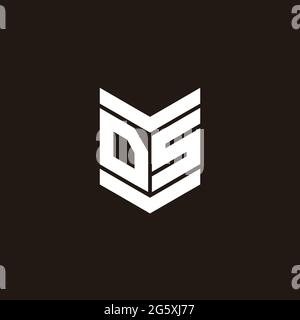 Logo Alphabet Monogramm mit Emblem Stil isoliert auf schwarzem Hintergrund Stock Vektor