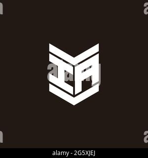 Logo Alphabet Monogramm mit Emblem Stil isoliert auf schwarzem Hintergrund Stock Vektor