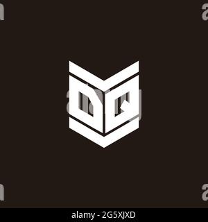 Logo Alphabet Monogramm mit Emblem Stil isoliert auf schwarzem Hintergrund Stock Vektor