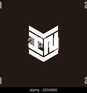 Logo Alphabet Monogramm mit Emblem Stil isoliert auf schwarzem Hintergrund Stock Vektor