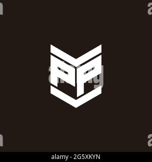 Logo Alphabet Monogramm mit Emblem Stil isoliert auf schwarzem Hintergrund Stock Vektor