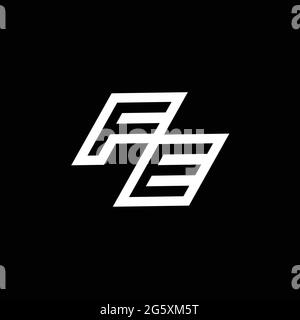 FE-Logo-Monogramm mit bis zu unten Stil negativen Raum Design-Vorlage isoliert auf schwarzem Hintergrund Stock Vektor