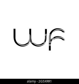 WF Logo-Monogramm mit abgerundeter moderner Design-Vorlage auf weißem Hintergrund isoliert Stock Vektor