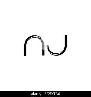 NJ Logo-Monogramm mit abgerundeter moderner Design-Vorlage auf weißem Hintergrund isoliert Stock Vektor