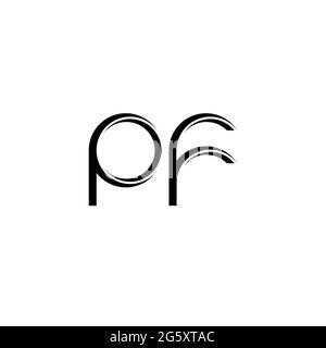 PF-Logo-Monogramm mit abgerundeter moderner Design-Vorlage auf weißem Hintergrund isoliert Stock Vektor