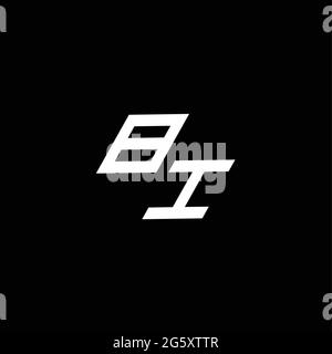 BI-Logo-Monogramm mit bis zu Down-Stil moderne Design-Vorlage isoliert auf schwarzem Hintergrund Stock Vektor
