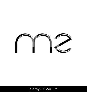 MZ-Logo-Monogramm mit abgerundeter moderner Design-Vorlage auf weißem Hintergrund isoliert Stock Vektor