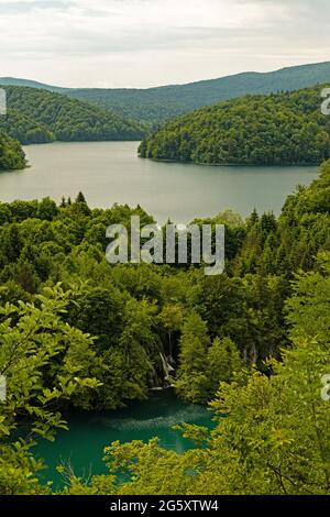 Landschaft im Nationalpark plitvicer Seen in Kroatien Stockfoto