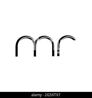 MR-Logo-Monogramm mit abgerundeter moderner Designvorlage auf weißem Hintergrund Stock Vektor