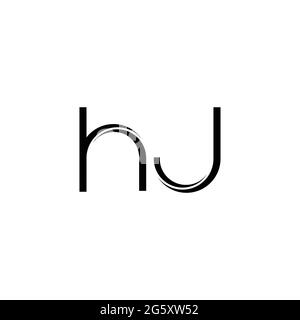 HJ Logo-Monogramm mit abgerundeter moderner Design-Vorlage auf weißem Hintergrund isoliert Stock Vektor