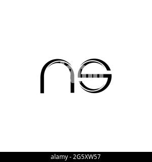 NS-Logo-Monogramm mit abgerundeter moderner Designvorlage auf weißem Hintergrund isoliert Stock Vektor