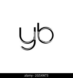 YB Logo-Monogramm mit abgerundeter moderner Design-Vorlage auf weißem Hintergrund isoliert Stock Vektor