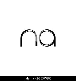 NA Logo Monogramm mit Scheibe abgerundeten modernen Design-Vorlage isoliert auf weißem Hintergrund Stock Vektor