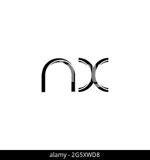 NX Logo-Monogramm mit abgerundeter moderner Design-Vorlage auf weißem Hintergrund isoliert Stock Vektor