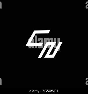 CN-Logo-Monogramm mit bis zu Down-Stil moderne Design-Vorlage isoliert auf schwarzem Hintergrund Stock Vektor