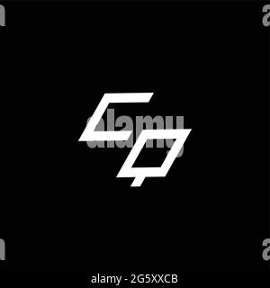 CQ-Logo-Monogramm mit bis zu Down-Stil moderne Design-Vorlage isoliert auf schwarzem Hintergrund Stock Vektor