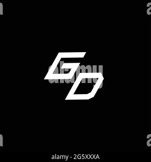 GD-Logo-Monogramm mit bis zu Down-Stil moderne Design-Vorlage isoliert auf schwarzem Hintergrund Stock Vektor