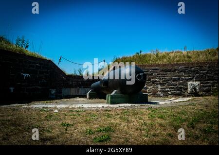 9-Zoll-RML-Waffenlager, in Fort charlotte Stockfoto