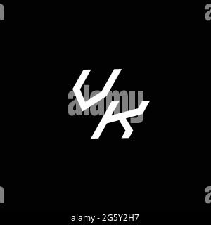 VK-Logo-Monogramm mit bis zu Down-Stil moderne Design-Vorlage isoliert auf schwarzem Hintergrund Stock Vektor