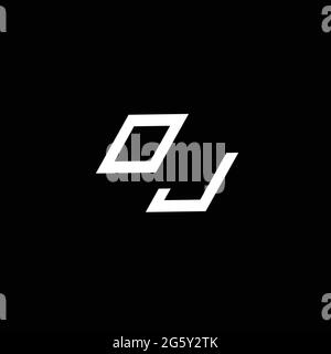 OJ-Logo-Monogramm mit bis zu Down-Stil moderne Design-Vorlage isoliert auf schwarzem Hintergrund Stock Vektor
