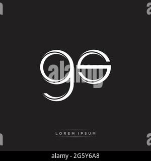 Anfangsbuchstabe Split Kleinbuchstaben Logo Moderne Monogramm-Vorlage isoliert auf Schwarz-Weiß-Farben mit Vektor 10 Stock Vektor