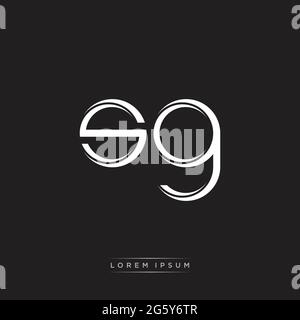 Anfangsbuchstabe Split Kleinbuchstaben Logo Moderne Monogramm-Vorlage isoliert auf Schwarz-Weiß-Farben mit Vektor 10 Stock Vektor