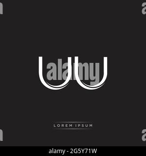 Anfangsbuchstabe Split Kleinbuchstaben Logo Moderne Monogramm-Vorlage isoliert auf Schwarz-Weiß-Farben mit Vektor 10 Stock Vektor