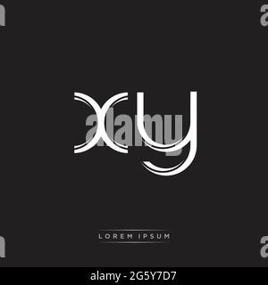 Anfangsbuchstabe Split Kleinbuchstaben Logo Moderne Monogramm-Vorlage isoliert auf Schwarz-Weiß-Farben mit Vektor 10 Stock Vektor