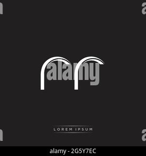 Anfangsbuchstabe Split Kleinbuchstaben Logo Moderne Monogramm-Vorlage isoliert auf Schwarz-Weiß-Farben mit Vektor 10 Stock Vektor