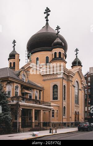 Russisch-orthodoxe Kathedrale der Verklärung unseres Herrn, in Greenpoint, Brooklyn, New York City Stockfoto