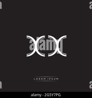 Anfangsbuchstabe Split Kleinbuchstaben Logo Moderne Monogramm-Vorlage isoliert auf Schwarz-Weiß-Farben mit Vektor 10 Stock Vektor