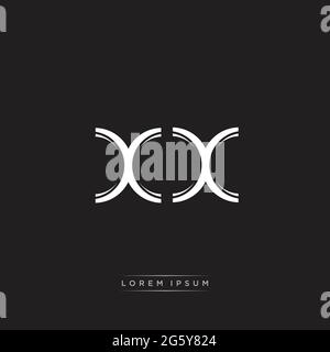 Anfangsbuchstabe Split Kleinbuchstaben Logo Moderne Monogramm-Vorlage isoliert auf Schwarz-Weiß-Farben mit Vektor 10 Stock Vektor