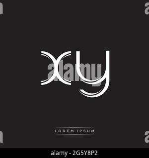 Anfangsbuchstabe Split Kleinbuchstaben Logo Moderne Monogramm-Vorlage isoliert auf Schwarz-Weiß-Farben mit Vektor 10 Stock Vektor