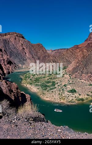 Floß auf dem Colorado River, Grand Canyon National Park, Arizona, USA Stockfoto