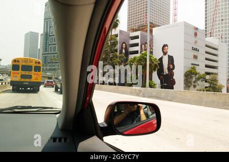 Blick vom Freeway, Downtown Los Angeles, Kalifornien, Vereinigte Staaten von Amerika Stockfoto