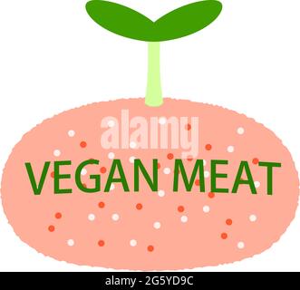 Dies ist eine Illustration von veganem Fleisch mit Sojabohnen Stock Vektor