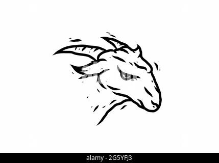 Schwarze Illustration Zeichnung von Ziege Design Stock Vektor
