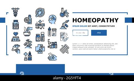 Homöopathie Medizin Landing Header Vektor Stock Vektor