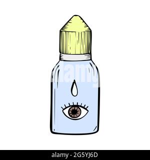 Kontaktlinsen Gesundheitswesen Vektor Illustration. Zeichentricksymbole für die Augenheilkunde. Stock Vektor