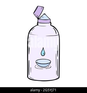 Kontaktlinsen Gesundheitswesen Vektor Illustration. Zeichentricksymbole für die Augenheilkunde. Stock Vektor