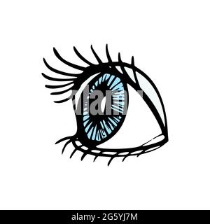 Kontaktlinsen Gesundheitswesen Vektor Illustration. Zeichentricksymbole für die Augenheilkunde. Stock Vektor