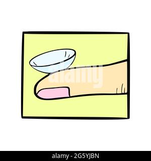 Kontaktlinsen Gesundheitswesen Vektor Illustration. Zeichentricksymbole für die Augenheilkunde. Stock Vektor