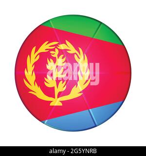 Glaskugel mit Flagge von Eritrea. Runde Kugel, Vorlagensymbol. Eritreischen nationalen Symbol. Glänzende realistische Kugel, abstrakte 3D-Vektordarstellung Stock Vektor