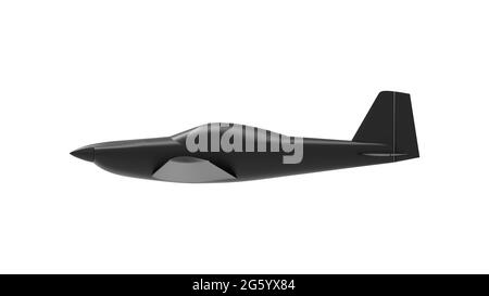 3D-Rendering eines kleinen Flugzeug umreißen Computermodell isoliert auf weißem Hintergrund . Stockfoto