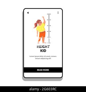 Höhe Kid Messung Wachstumsskala Auf Wand Vektor Stock Vektor
