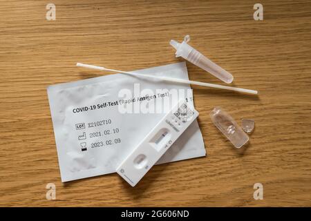 Test der lateralen Durchflussvorrichtung (LFD) abgeschlossen Stockfoto