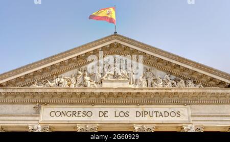 Madrid, Parlament (Congreso) Stockfoto